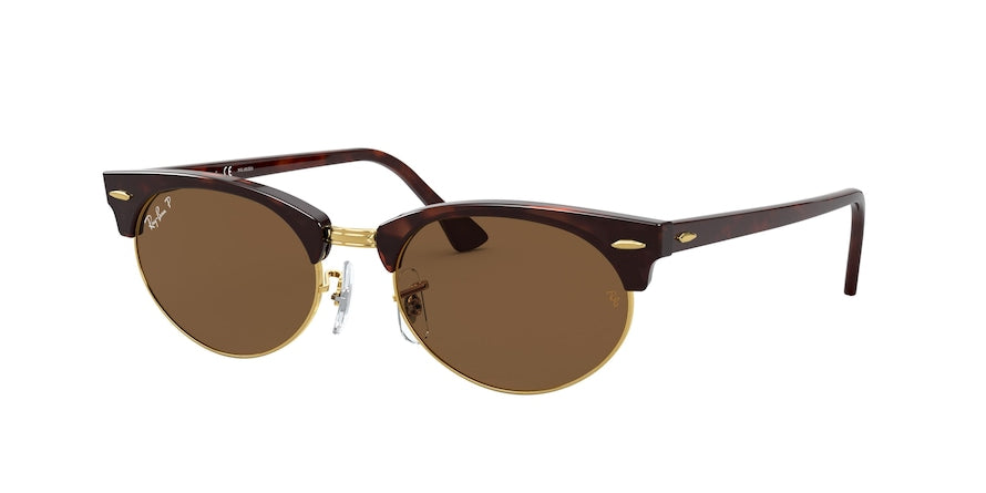 Ray-Ban CLUBMASTER OVAL RB3946 Oval Sunglasses  130457-MOCK TORTOISE 52-19-145 - Color Map havana
