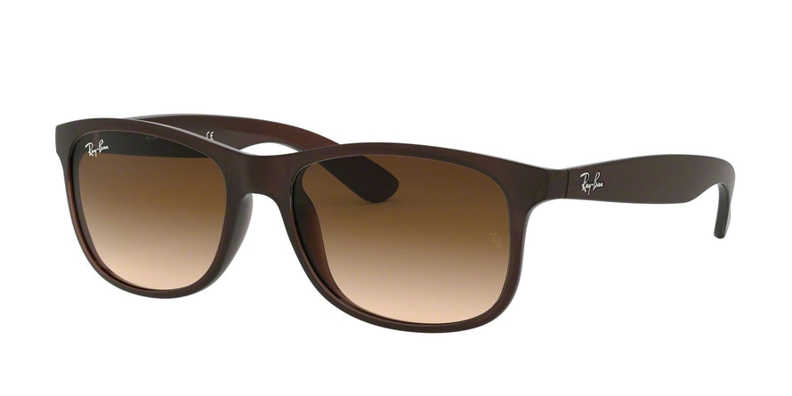 Ray-Ban ANDY RB4202 Square Sunglasses  607313-MATTE BROWN ON BROWN 55-17-145 - Color Map brown