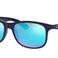 Ray-Ban ANDY RB4202 Square Sunglasses  615355-MATTE BLUE ON BLUE 55-17-145 - Color Map blue