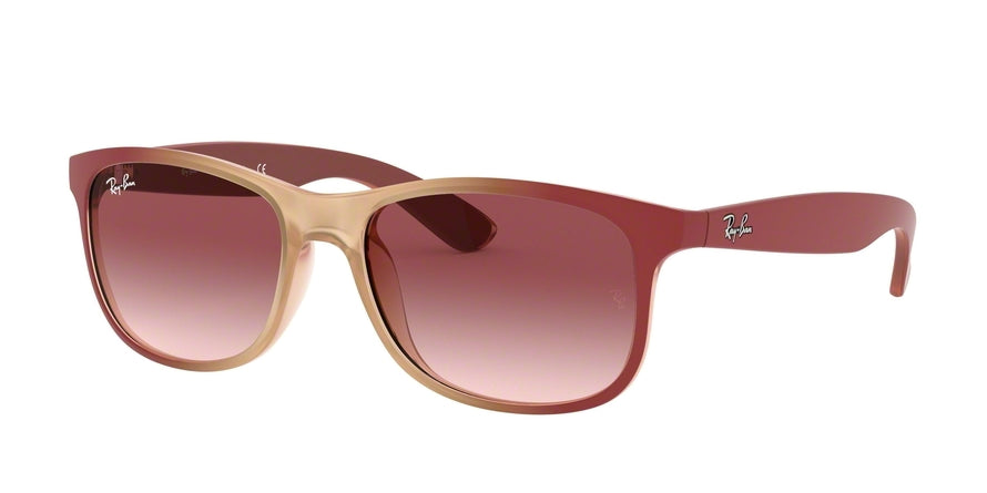 Ray-Ban ANDY RB4202 Square Sunglasses  63698H-GRAD BORD ON RUBBER LT PINK TR 55-17-145 - Color Map pink