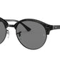 Ray-Ban CLUBROUND RB4246 Round Sunglasses  1305B1-WRINKLED BLACK ON BLACK 51-19-145 - Color Map black