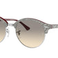 Ray-Ban CLUBROUND RB4246 Round Sunglasses  130732-WRINKLED GREY ON BORDEAUX 51-19-145 - Color Map grey