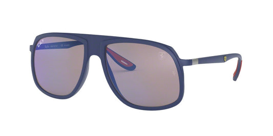 Ray-Ban FERRARI RB4308M Square Sunglasses  F604H0-MATTE DARK BLUE 58-17-145 - Color Map blue