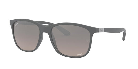 Ray-Ban CHROMANCE RB4330CH Square Sunglasses  60175J-SAND GREY 56-17-145 - Color Map grey