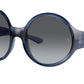 Ray-Ban RB4345 Round Sunglasses  65318G-TRANSPARENT BLUE 58-20-125 - Color Map blue
