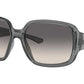 Ray-Ban POWDERHORN RB4347 Square Sunglasses  653011-TRANSPARENT LIGHT GREY 60-18-125 - Color Map grey