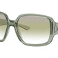 Ray-Ban POWDERHORN RB4347 Square Sunglasses  65320N-TRANSPARENT GREEN 60-18-125 - Color Map green