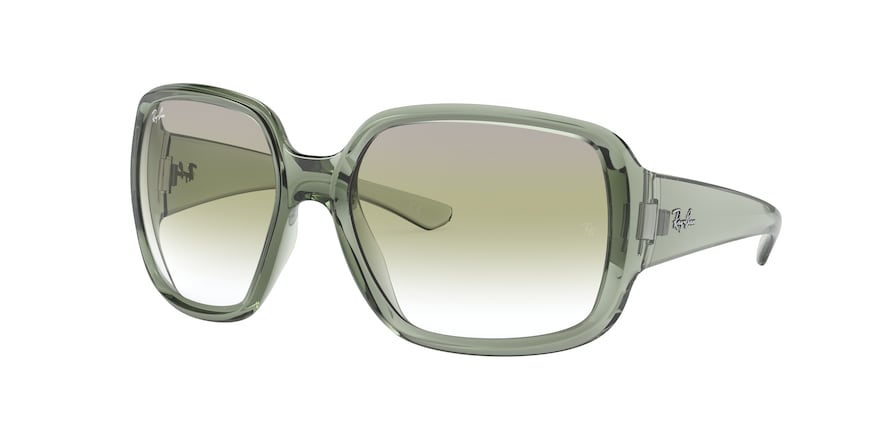 Ray-Ban POWDERHORN RB4347 Square Sunglasses  65320N-TRANSPARENT GREEN 60-18-125 - Color Map green