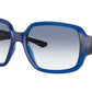 Ray-Ban POWDERHORN RB4347 Square Sunglasses  666019-TRASNPARENT BLUE 60-18-125 - Color Map blue