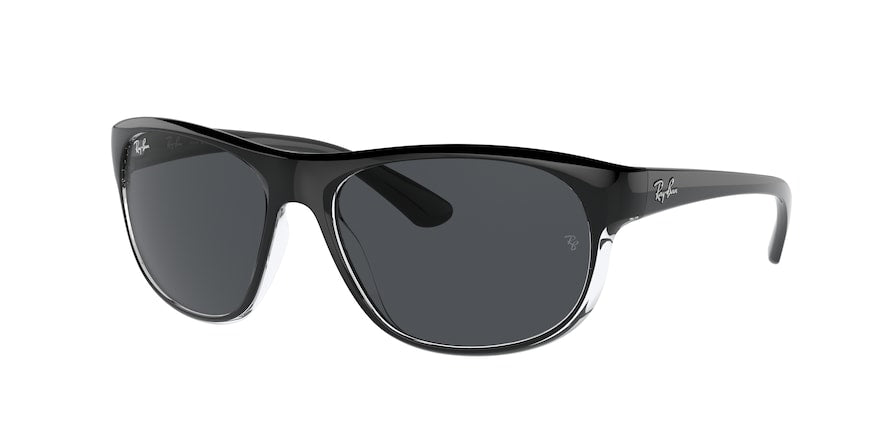 Ray-Ban RB4351 Pillow Sunglasses  603987-BLACK ON TRANSPARENT 59-17-140 - Color Map black