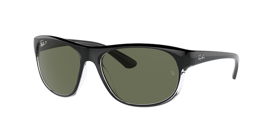 Ray-Ban RB4351 Pillow Sunglasses  60399A-BLACK ON TRANSPARENT 59-17-140 - Color Map black