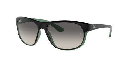 Ray-Ban RB4351 Pillow Sunglasses  656811-MATTE BLACK ON GREEN 59-17-140 - Color Map black