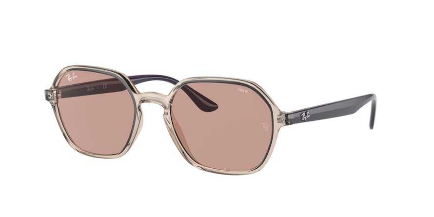 Ray-Ban RB4361 Irregular Sunglasses  6573Q4-LIGHT BROWN 52-18-145 - Color Map light brown