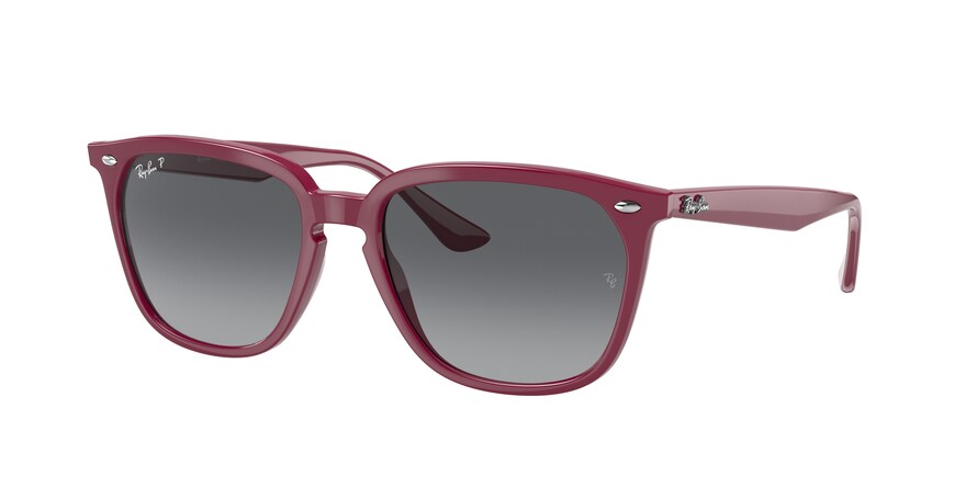 Ray-Ban RB4362 Square Sunglasses  6383T3-AMARANTH 55-18-145 - Color Map red