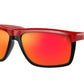 Ray-Ban RB4363M Rectangle Sunglasses  F6236Q-RED ON MATTE BLACK 61-15-135 - Color Map red