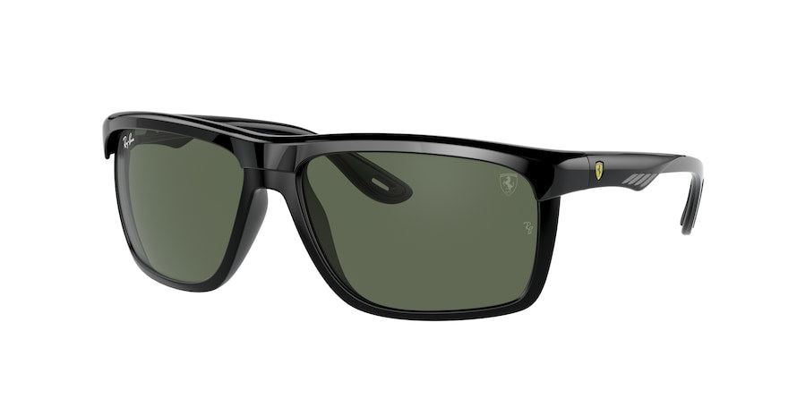 Ray-Ban RB4363M Rectangle Sunglasses  F65071-BLACK ON MATTE BLACK 61-15-135 - Color Map black