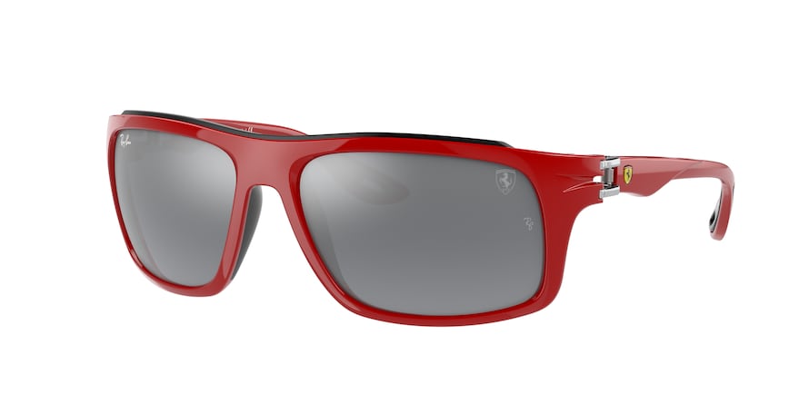 Ray-Ban RB4364M Square Sunglasses  F6236G-RED 61-17-140 - Color Map pink