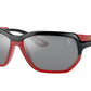 Ray-Ban RB4366M Square Sunglasses  F6766G-BLACK ON MATTE RED 61-15-130 - Color Map black
