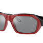 Ray-Ban RB4367M Irregular Sunglasses  F6636G-RED 59-19-125 - Color Map red