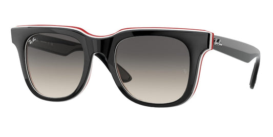 Ray-Ban RB4368 Square Sunglasses  651811-BLACK WHITE RED 51-21-150 - Color Map black
