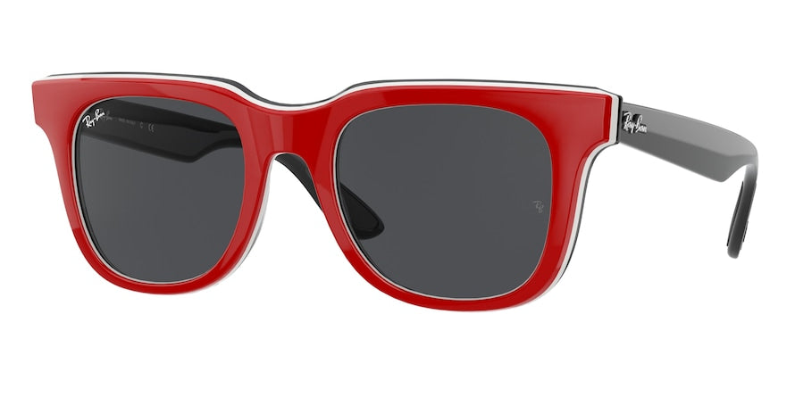 Ray-Ban RB4368 Square Sunglasses  652087-RED WHITE BLACK 51-21-150 - Color Map red