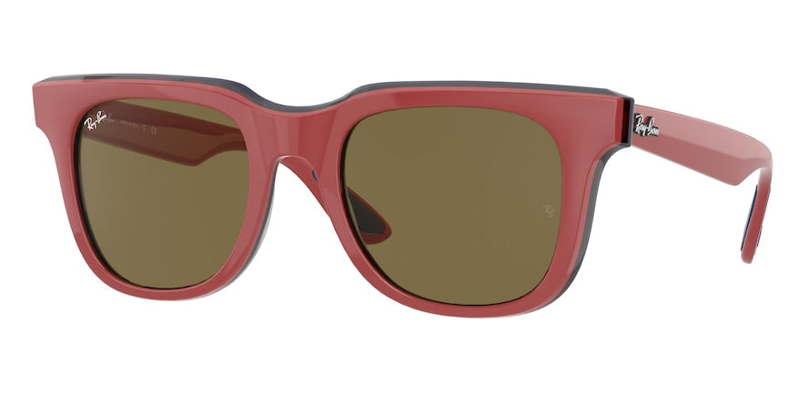 Ray-Ban RB4368 Square Sunglasses  652273-RED RED LIGHT BLU 51-21-150 - Color Map red