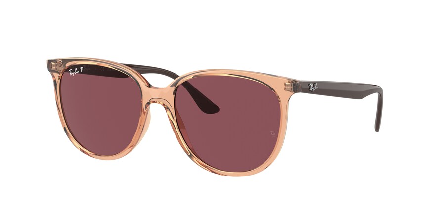 Ray-Ban RB4378F Square Sunglasses  66025Q-TRANSPARENT BROWN 54-16-145 - Color Map brown
