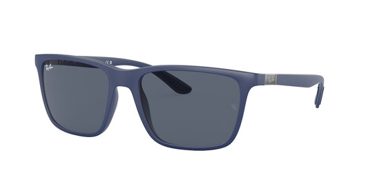Ray-Ban RB4385 Rectangle Sunglasses  601587-MATTE BLUE 58-18-145 - Color Map blue