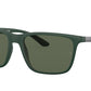 Ray-Ban RB4385 Rectangle Sunglasses  665771-MATTE GREEN 58-18-145 - Color Map green