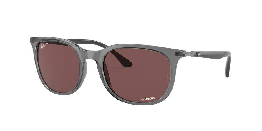 Ray-Ban RB4386 Pillow Sunglasses  6650AF-TRANSPARENT GREY 54-20-140 - Color Map grey