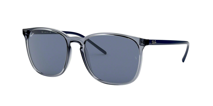 Ray-Ban RB4387 Square Sunglasses  639980-TRANSPARENT BLUE 56-18-145 - Color Map blue