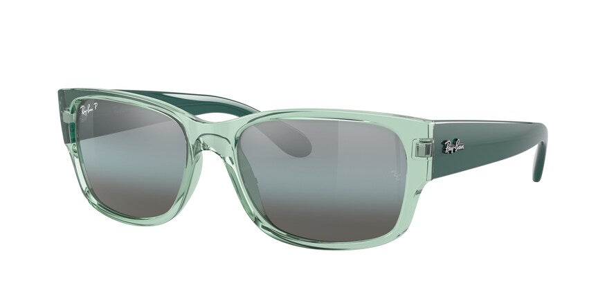 Ray-Ban RB4388 Pillow Sunglasses  6646G6-TRANSPARENT GREEN 58-18-145 - Color Map green