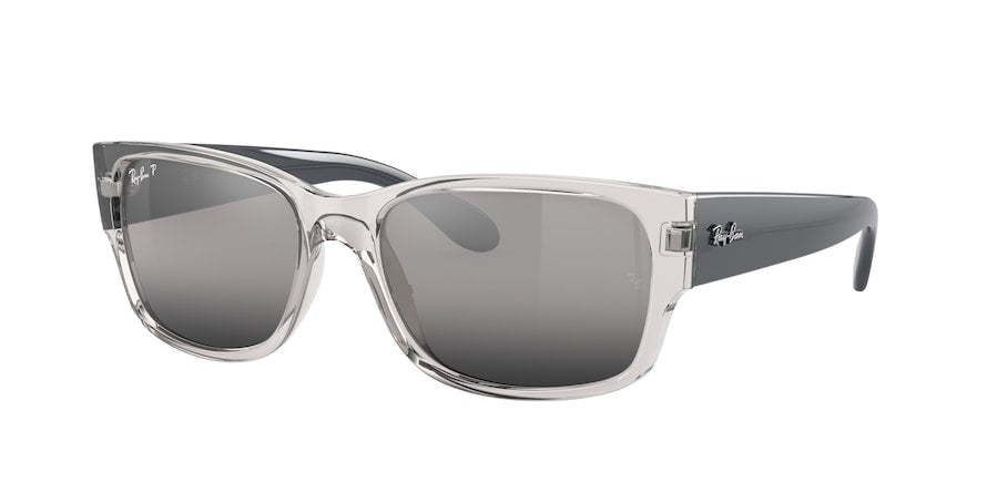 Ray-Ban RB4388 Pillow Sunglasses  6647G3-TRANSPARENT GREY 58-18-145 - Color Map grey