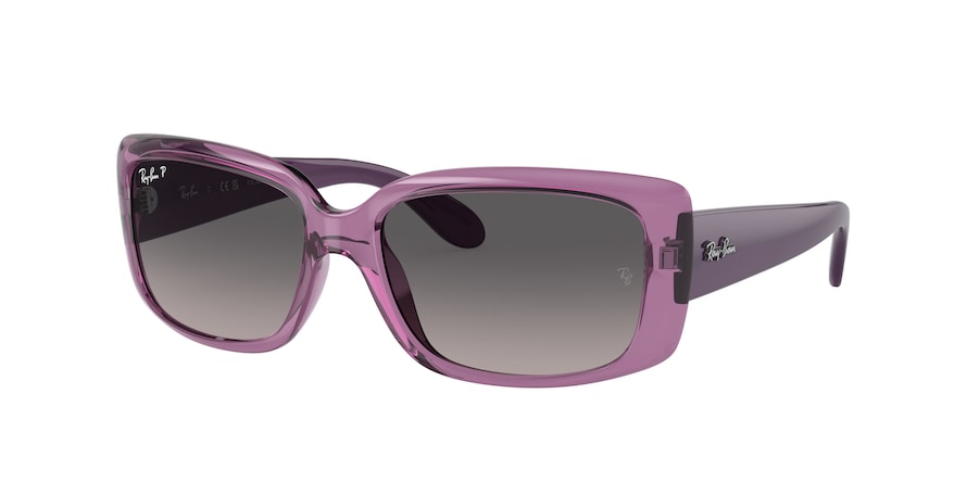 Ray-Ban RB4389 Pillow Sunglasses  6443M3-TRANSPARENT VIOLET 58-17-135 - Color Map violet
