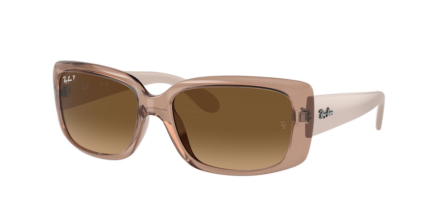 Ray-Ban RB4389 Pillow Sunglasses  6644M2-TRANSPARENT BROWN 58-17-135 - Color Map light brown