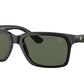 Ray-Ban RB4393M Rectangle Sunglasses  F65071-BLACK ON RUBBER BLACK 56-18-140 - Color Map black