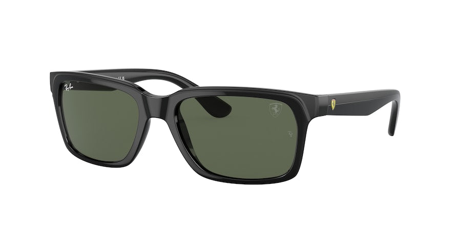 Ray-Ban RB4393M Rectangle Sunglasses  F65071-BLACK ON RUBBER BLACK 56-18-140 - Color Map black