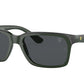 Ray-Ban RB4393M Rectangle Sunglasses  F68087-FIORANO GREEN ON RUBBER BLACK 56-18-140 - Color Map green