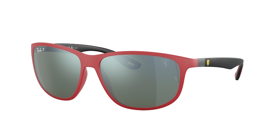 Ray-Ban RB4394M Pillow Sunglasses  F678H1-MATTE RED 61-14-145 - Color Map red