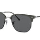 Ray-Ban NEW CLUBMASTER RB4416F Irregular Sunglasses  6653B1-GREY ON BLACK 55-20-145 - Color Map grey