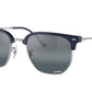 Ray-Ban NEW CLUBMASTER RB4416F Irregular Sunglasses  6656G6-DARK BLUE ON SILVER 55-20-145 - Color Map blue