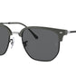 Ray-Ban NEW CLUBMASTER RB4416 Irregular Sunglasses  6653B1-GREY ON BLACK 53-20-145 - Color Map grey
