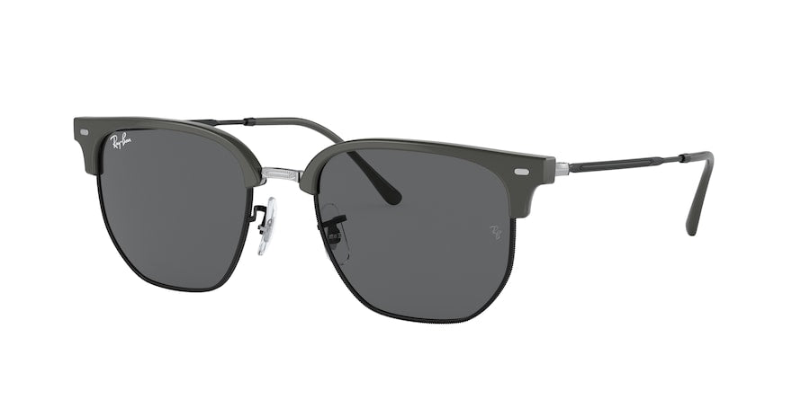 Ray-Ban NEW CLUBMASTER RB4416 Irregular Sunglasses  6653B1-GREY ON BLACK 53-20-145 - Color Map grey