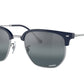Ray-Ban NEW CLUBMASTER RB4416 Irregular Sunglasses  6656G6-BLUE ON SILVER 53-20-145 - Color Map blue