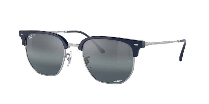 Ray-Ban NEW CLUBMASTER RB4416 Irregular Sunglasses  6656G6-BLUE ON SILVER 53-20-145 - Color Map blue