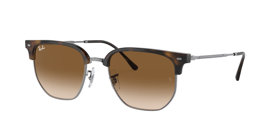 Ray-Ban NEW CLUBMASTER RB4416 Irregular Sunglasses  710/51-HAVANA ON GUNMETAL 53-20-145 - Color Map havana