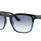 Ray-Ban STEVE RB4487F Square Sunglasses  663219-BLACK ON TRANSPARENT BLUE 54-18-145 - Color Map black