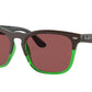 Ray-Ban STEVE RB4487F Square Sunglasses  663469-DARK BROWN ON TRANSP GREEN 54-18-145 - Color Map brown