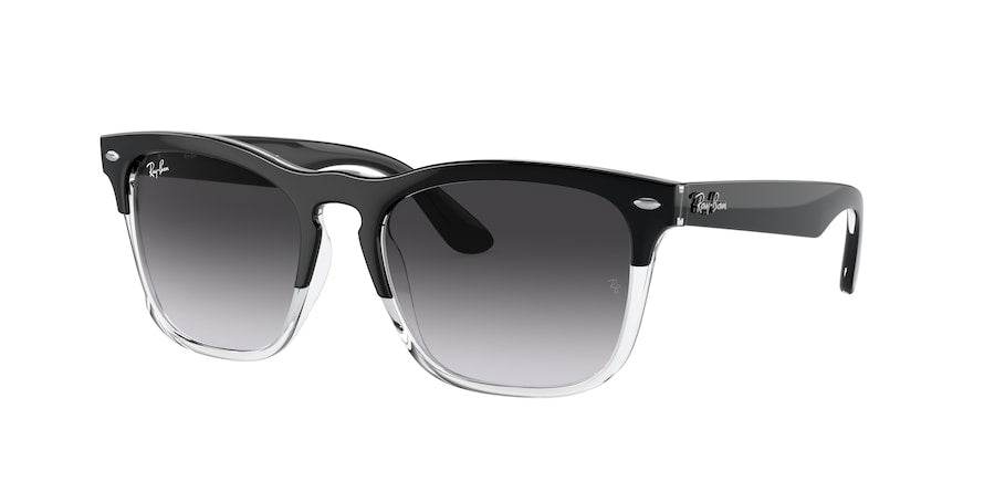 Ray-Ban STEVE RB4487 Square Sunglasses  66308G-BLACK ON TRANSPARENT 54-18-145 - Color Map black