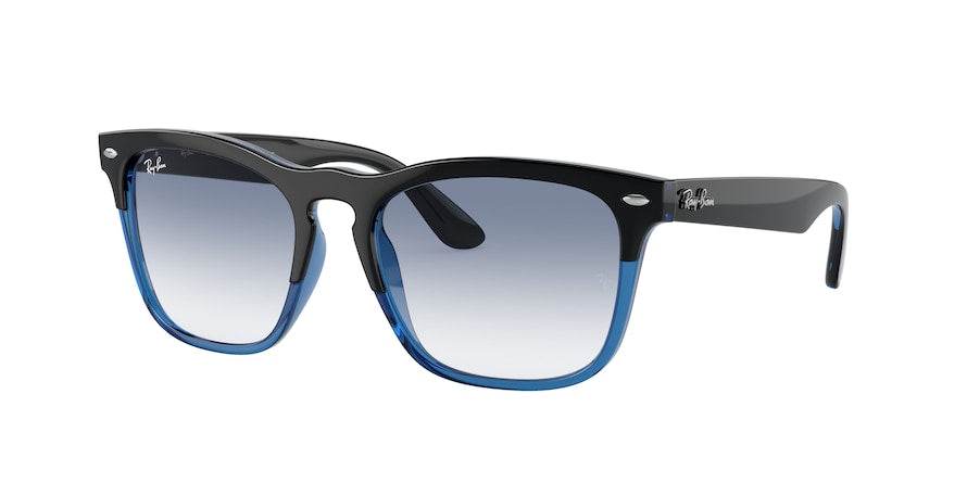 Ray-Ban STEVE RB4487 Square Sunglasses  663219-BLACK ON TRANSPARENT BLUE 54-18-145 - Color Map black